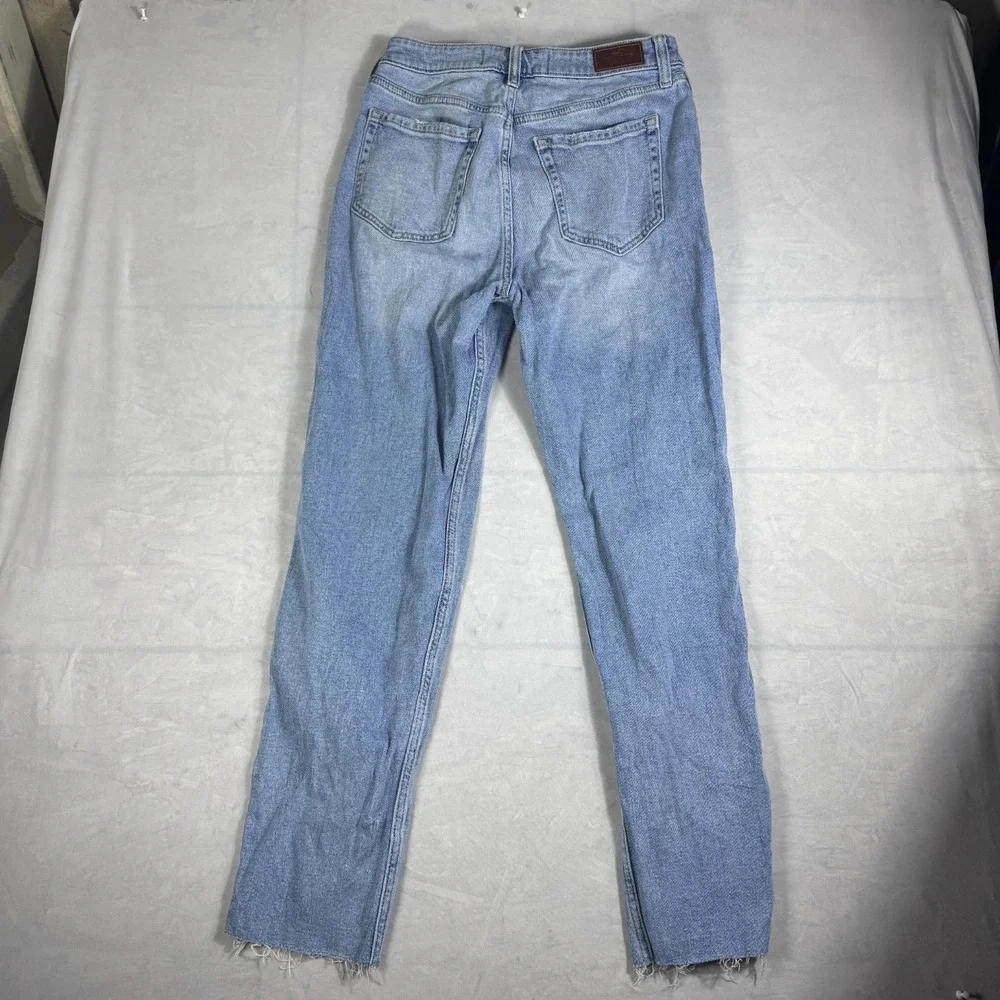 Vintage Hollister Womens Mom Jeans Blue Stretch Denim Raw Hem Ultra High-Rise 7L